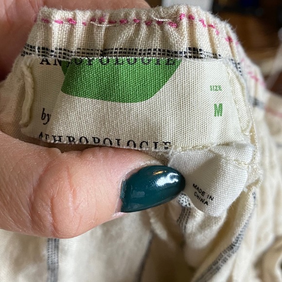 Anthropologie Linen Pant Portia White Size Medium - Picture 5 of 9